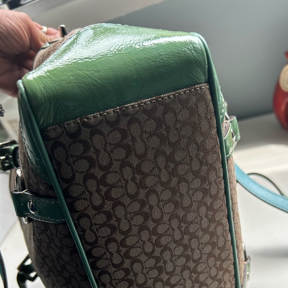 VINTAG Coach Y2K Shoulder Green /Aqua Authentic - Picture 5 of 7